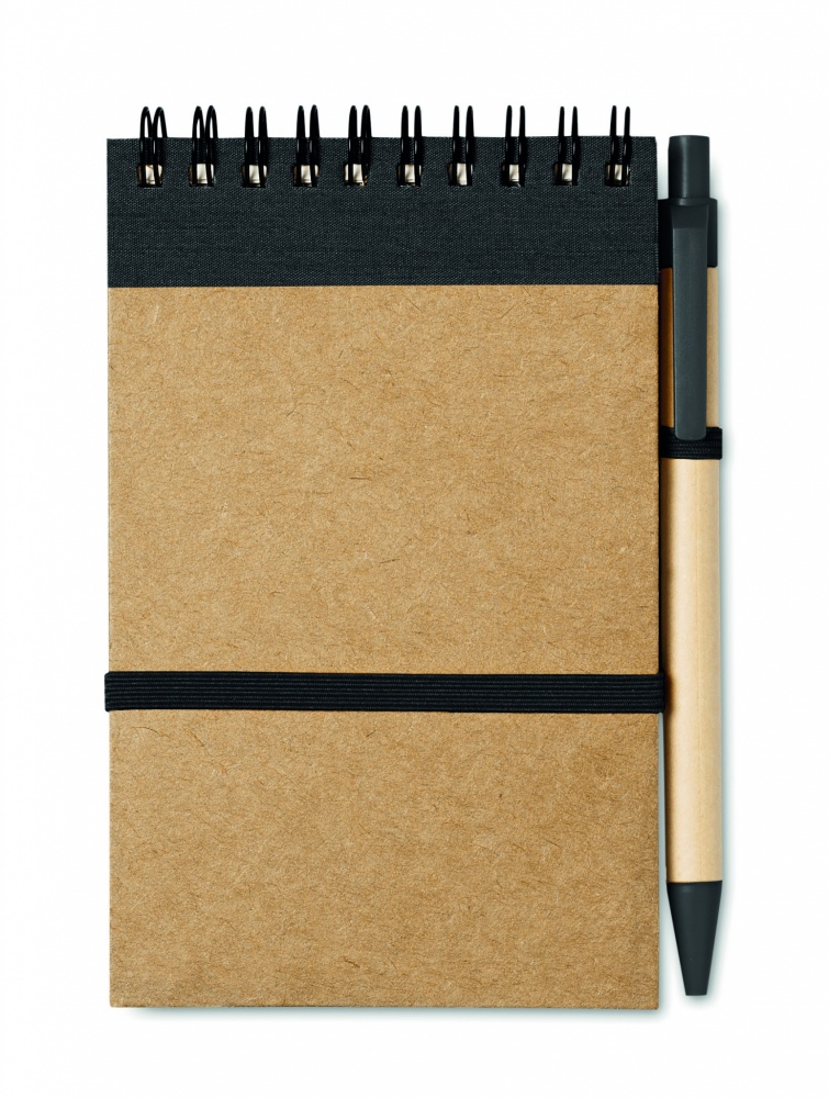 Logo trade promotional giveaways picture of: A6 recycled notepad with pen