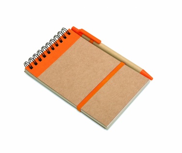 Logotrade promotional merchandise picture of: A6 recycled notepad with pen