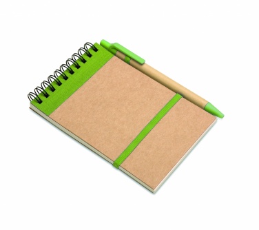 Logotrade promotional item picture of: A6 recycled notepad with pen