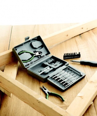 Logo trade business gifts image of: Foldable 25 piece tool set