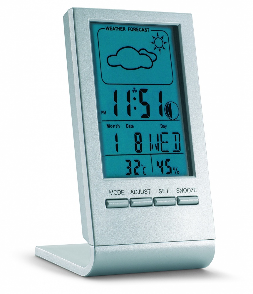 Logo trade promotional giveaways picture of: Weather station with blue LCD