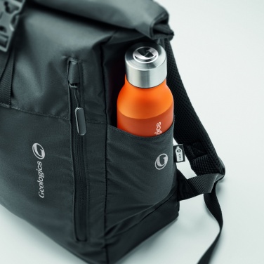 Logo trade business gifts image of: 300D RPET rolltop backpack
