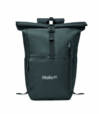 Logo trade promotional merchandise picture of: 300D RPET rolltop backpack