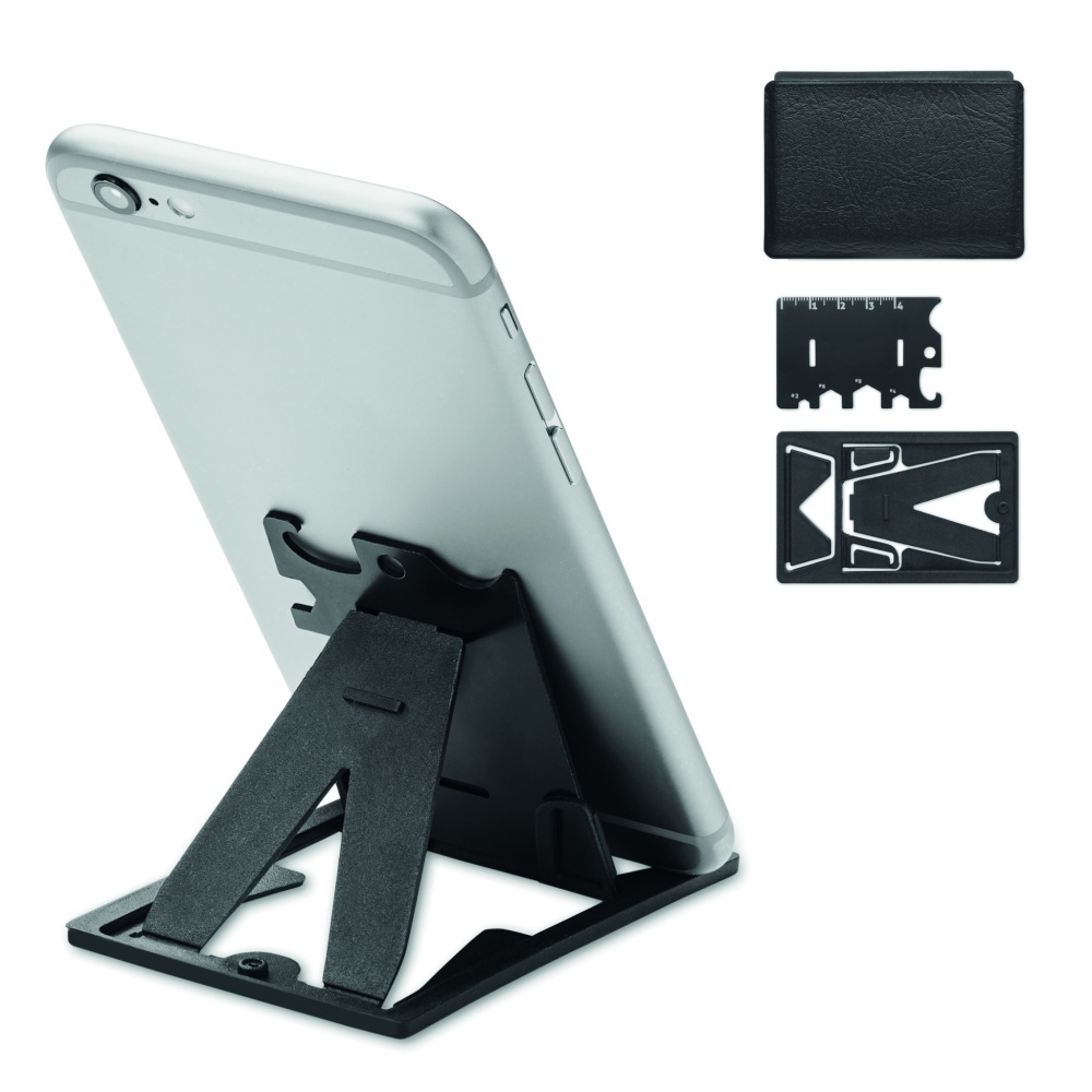 Logo trade business gift photo of: Multi-tool pocket phone stand