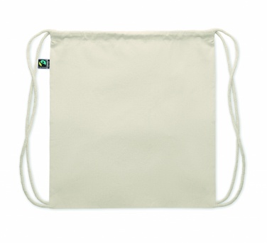 Logo trade promotional gifts image of: Drawstring bag Fairtrade