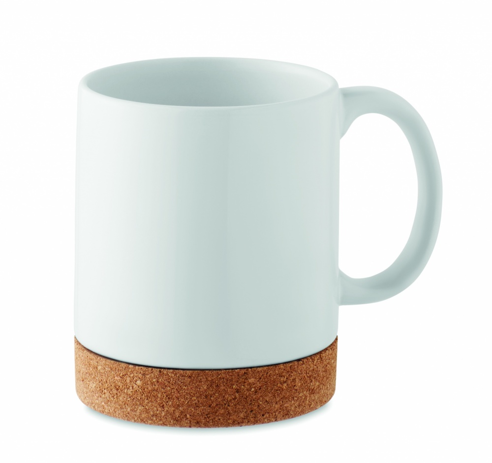 Logo trade promotional gifts image of: Sublimation ceramic cork mug