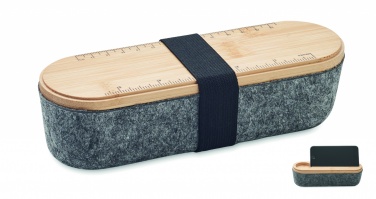 Logo trade advertising product photo of: RPET felt pencil case with lid