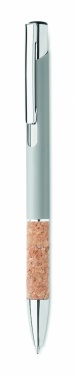 Logo trade business gift photo of: Ballpoint pen made of aluminum with a cork grip
