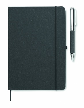 Logo trade promotional giveaways picture of: Recycled leather notebook set