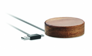 Logotrade business gift image of: Wireless charger in acacia 15W