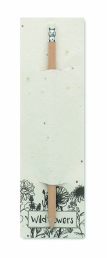 Logo trade promotional merchandise photo of: Natural pencil in seeded pouch
