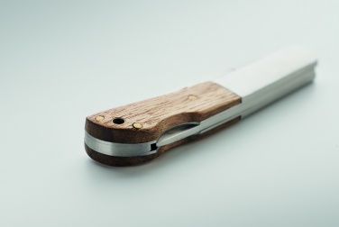 Logo trade promotional products image of: Foldable knife in acacia wood