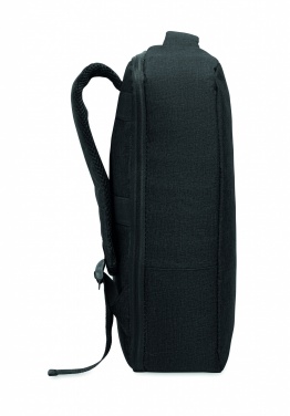 Logotrade promotional gift picture of: A safe 15-inch laptop backpack made of 300D RPET with a 210D RPET lining and customizable printing.
