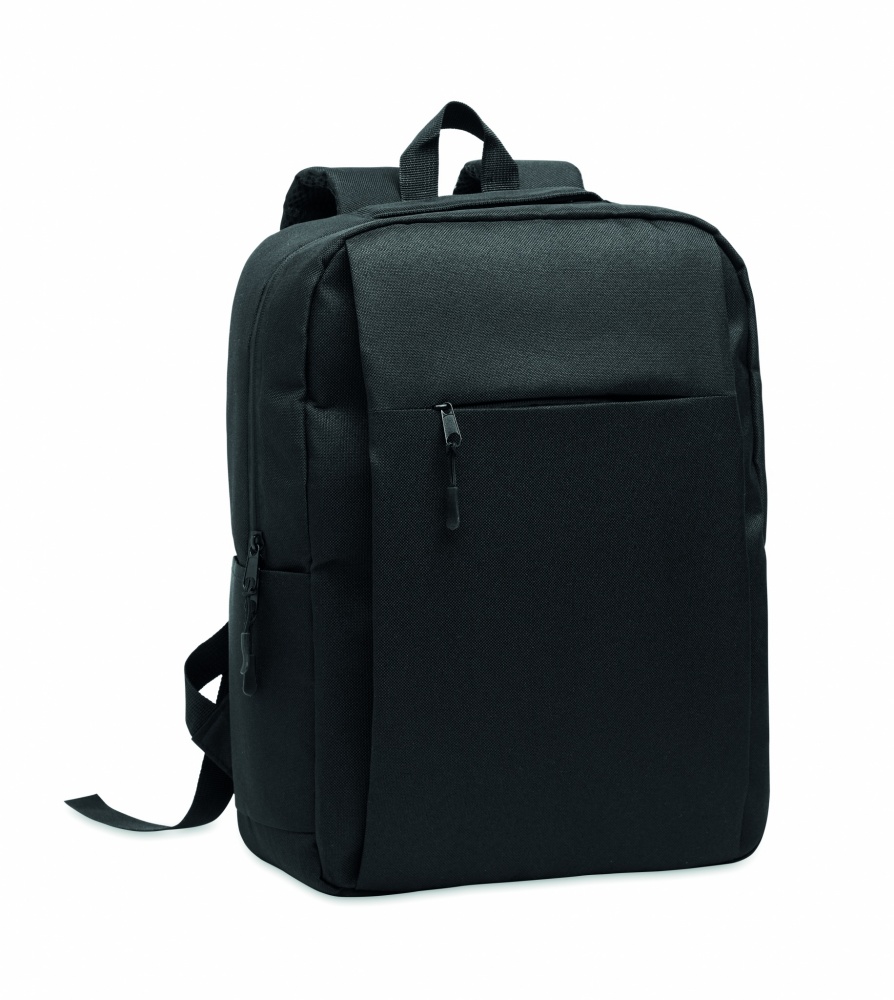 Logotrade corporate gift image of: Slim 15 inch laptop backpack made of 600D RPET polyester with a 210D lining and customizable printing