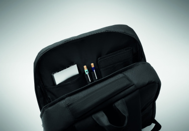 Logotrade promotional giveaways photo of: Slim 15 inch laptop backpack made of 600D RPET polyester with a 210D lining and customizable printing