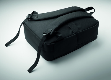 Logotrade business gift image of: Slim 15 inch laptop backpack made of 600D RPET polyester with a 210D lining and customizable printing