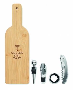 Logo trade promotional giveaways picture of: Bottle shaped wine set