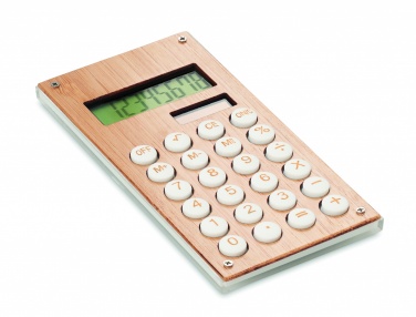 Logo trade promotional giveaways image of: 8 digit bamboo calculator