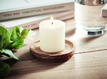 Logotrade advertising products photo of: Candle on round wooden base