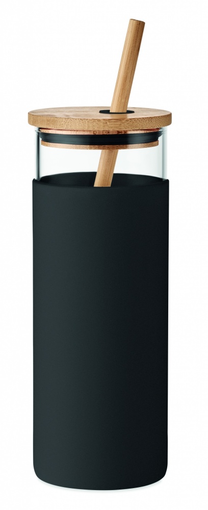 Logo trade promotional item photo of: Glass tumbler 450ml bamboo lid