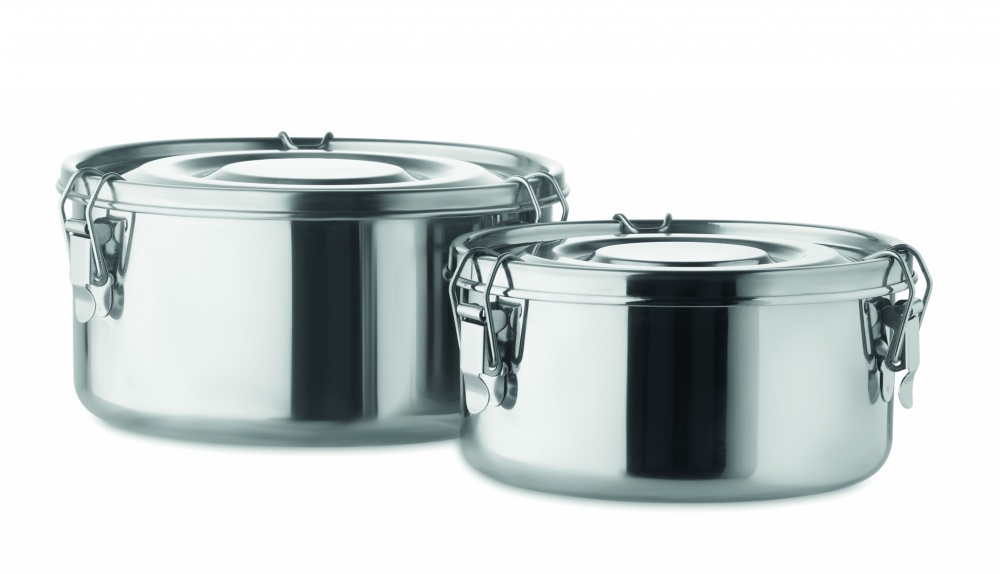 Logo trade promotional merchandise image of: Set of 2 stainless steel boxes