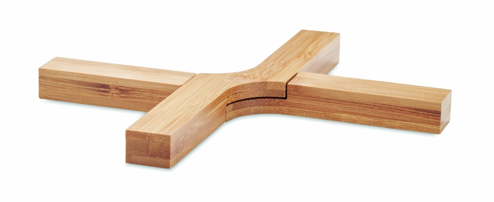 Logo trade promotional giveaways image of: Bamboo foldable pot stand