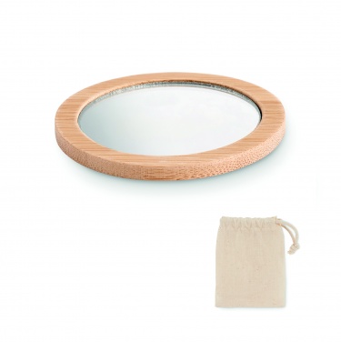 Logo trade promotional products image of: Bamboo make-up mirror