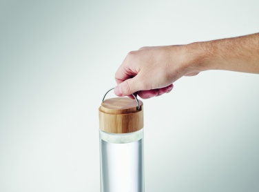 Logo trade promotional products image of: Glass bottle 500ml bamboo lid