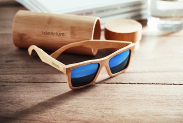 Logo trade promotional gifts picture of: Sunglasses and case in bamboo KEILA
