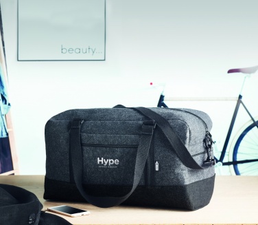 Logo trade promotional products image of: RPET felt weekend bag