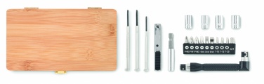 Logo trade promotional gift photo of: 21 pcs tool set in bamboo case