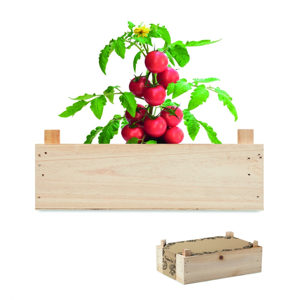 Logotrade advertising product picture of: Tomato kit in wooden crate
