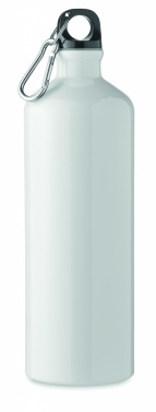 Logo trade promotional product photo of: 1000 ml single-walled aluminum water bottle with a carabiner