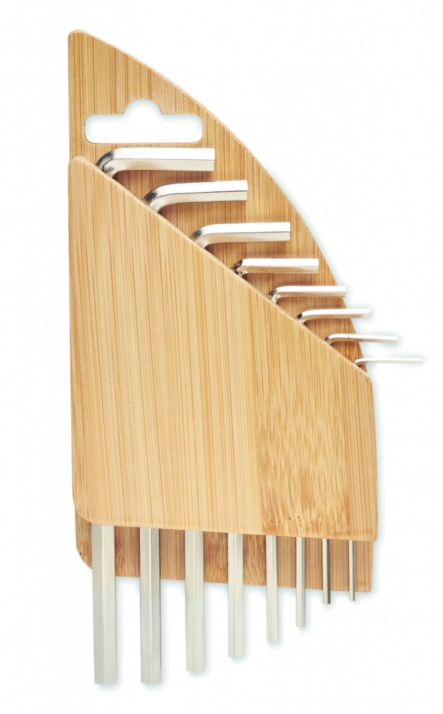 Logo trade promotional products picture of: Hex key set in bamboo