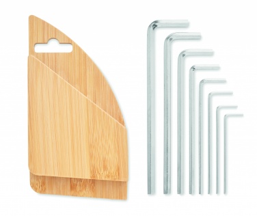 Logo trade advertising products image of: Hex key set in bamboo