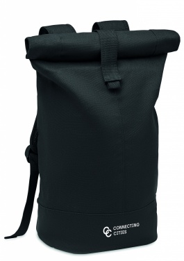 Logo trade promotional item photo of: Rolltop washed canvas backpack