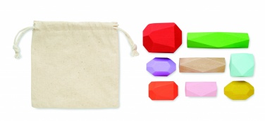 Logotrade promotional products photo of: 8 stacking wood rocks in pouch