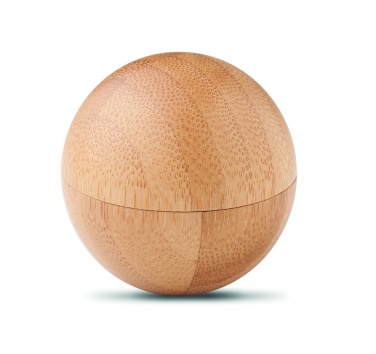 Logo trade promotional merchandise photo of: Lip balm in round bamboo case