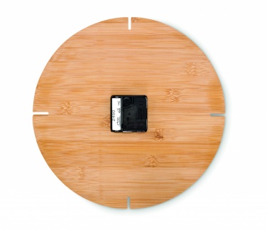 Logo trade business gift photo of: Round shape bamboo wall clock