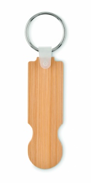 Logotrade promotional giveaways photo of: Bamboo euro token key ring Rauma
