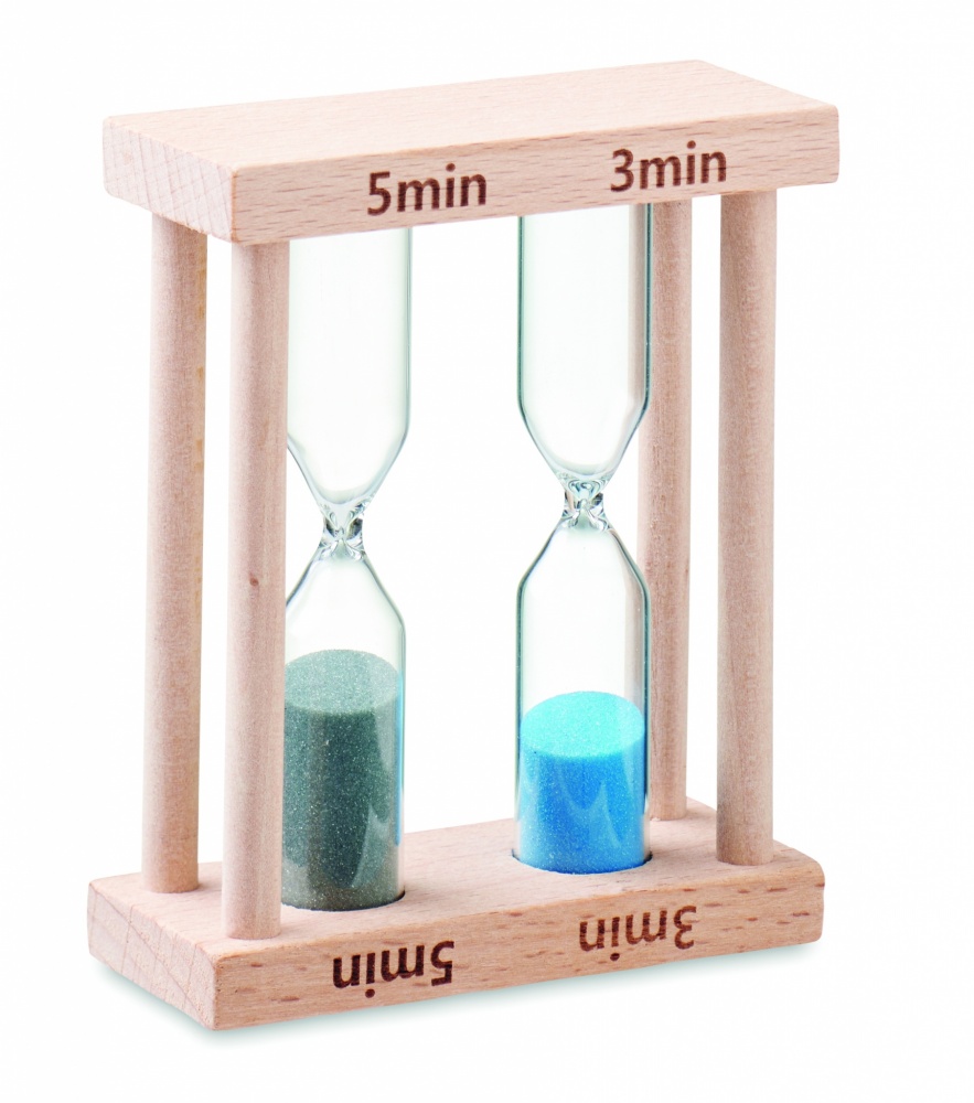 Logotrade promotional gift image of: Set of 2 wooden sand timers