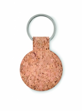 Logo trade business gift photo of: Round cork key ring Mikkeli