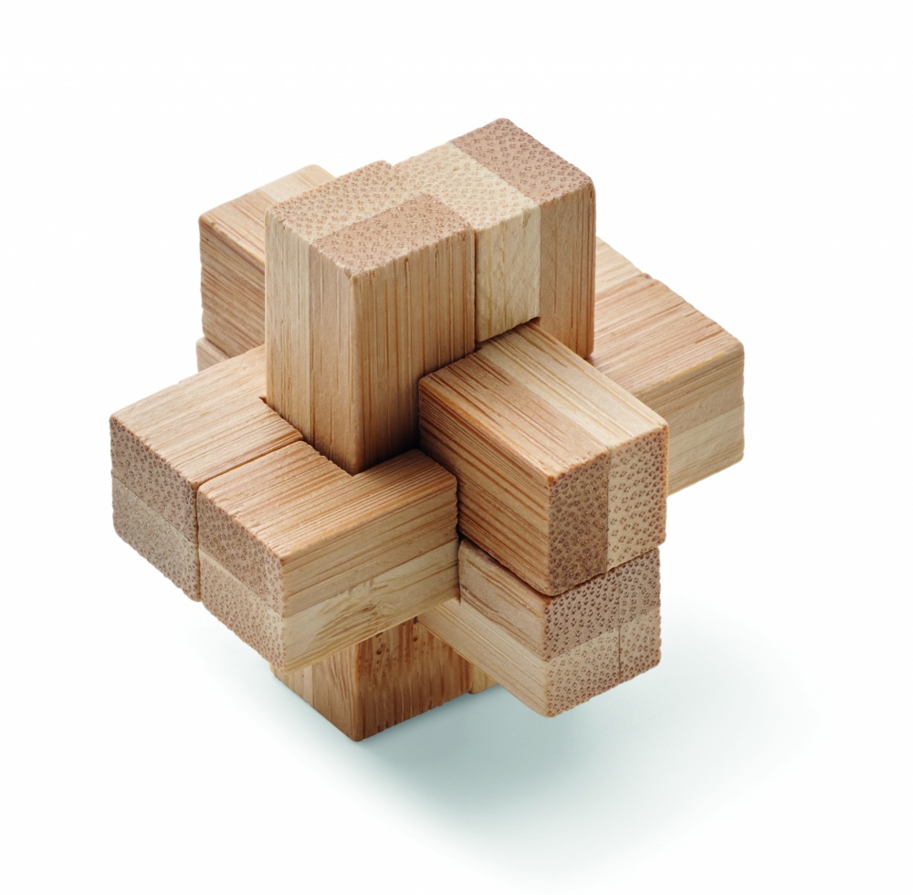 Logo trade promotional gifts image of: Bamboo brain teaser puzzle