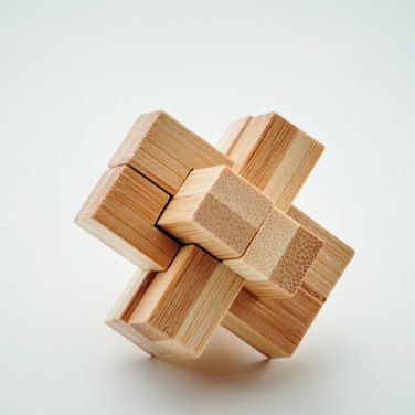 Logo trade corporate gifts image of: Bamboo brain teaser puzzle