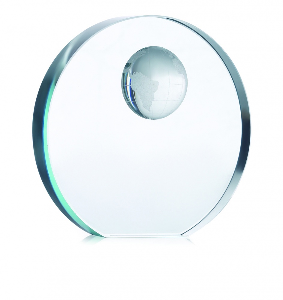 Logo trade promotional merchandise photo of: Globe glass trophy
