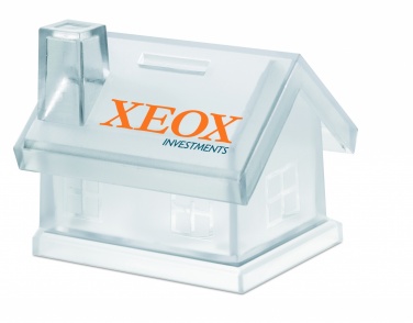 Logo trade promotional merchandise picture of: Plastic house coin bank
