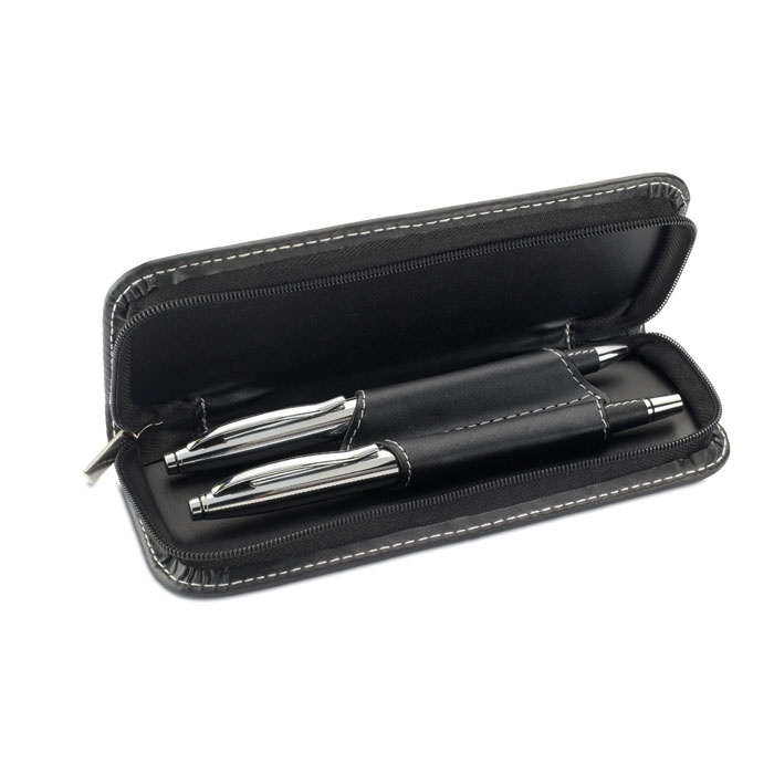 Logo trade promotional gifts image of: Ball pen and roller set