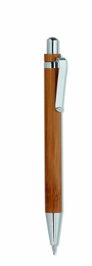 Logo trade business gifts image of: Bamboo pen and pencil set
