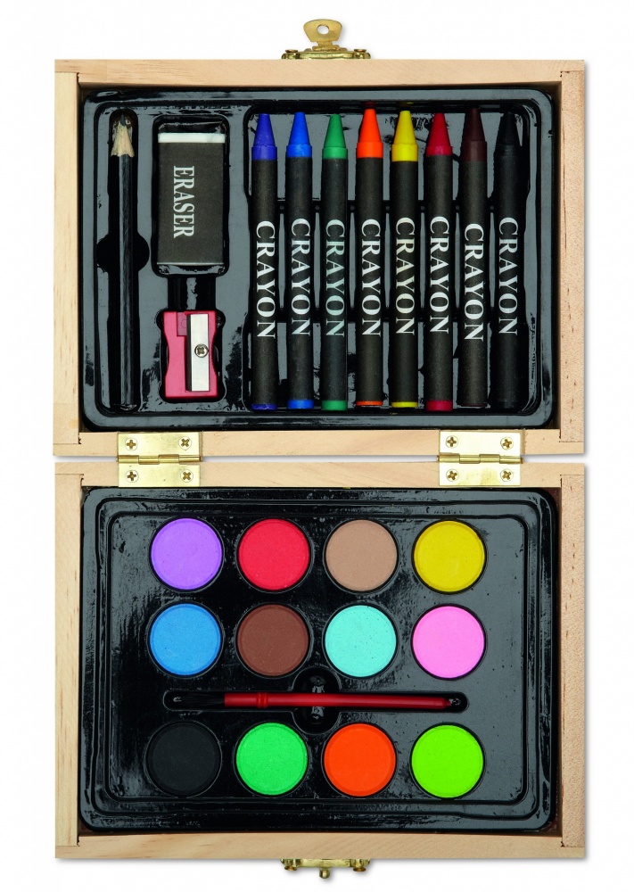 Logo trade business gifts image of: Painting set in wooden box