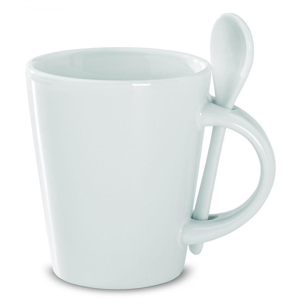 Logo trade corporate gifts image of: Sublimation mug with spoon